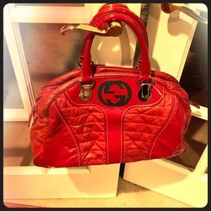 Vintage Red Patent Gucci Bag! — SOLD